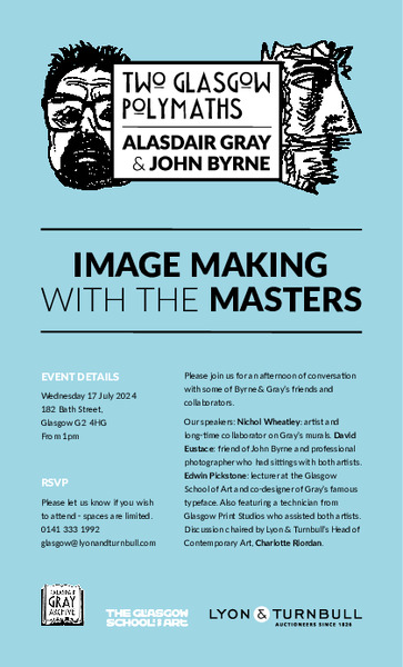 Two Glasgow Polymaths | Alasdair Gray and John Byrne, Panel Discussion: Image Making with the Masters