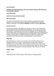 Seminar Plan, Art in Context 2