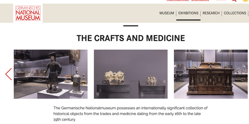 Work exhibited at "The Crafts and Medicine", the Germanische Nationalmuseum Nuremberg