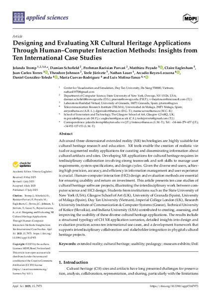 Designing and Evaluating XR Cultural Heritage Applications Through Human–Computer Interaction Methods: Insights from Ten International Case Studies