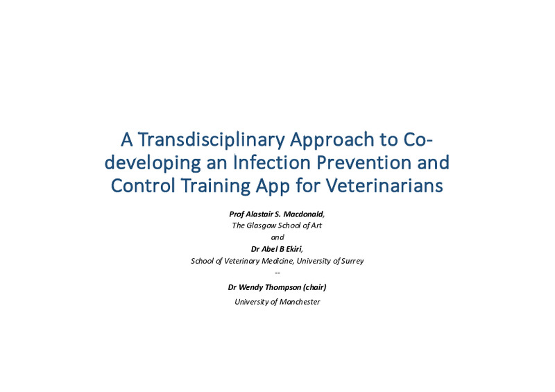 A Transdisciplinary Approach to Codeveloping an Infection Prevention and Control Training App for Veterinarians
