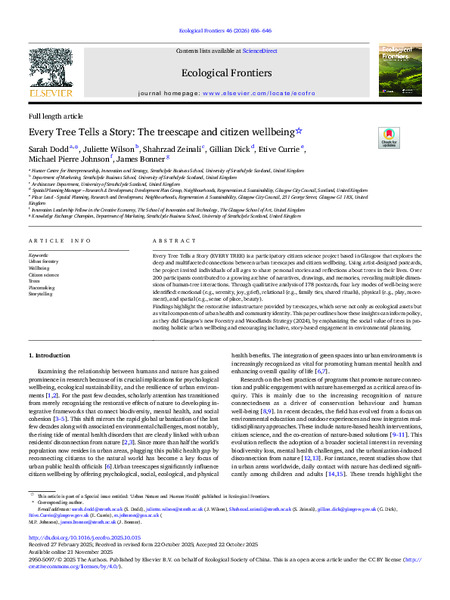 Every Tree Tells a Story: The role of the treescape in generating citizen wellbeing