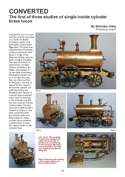 Three Studies of  Inside Cylinder Brass Locos