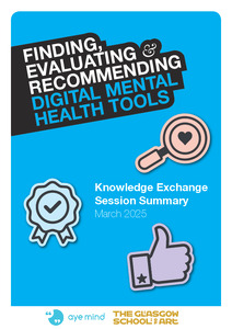 Finding, evaluating and recommending digital mental health tools: knowledge exchange session summary