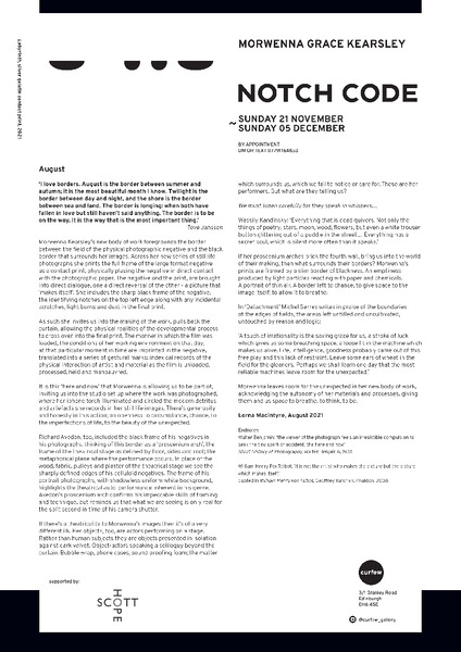 'Notch Code' exhibition text