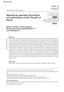 Opening up openings: Zooming in on improvisation in the Theater of Home