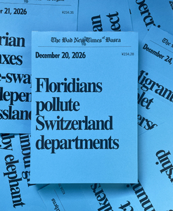 printed headlines assembled into physical book