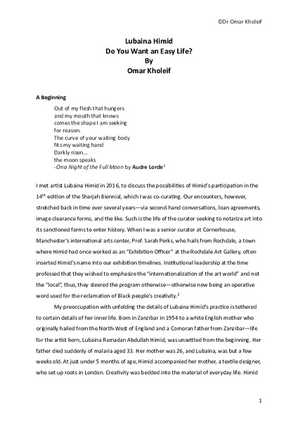 Lubaina Himid: Do You Want an Easy Life? by Omar Kholeif