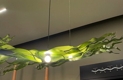 Installation of lighting display at Tatha Bar, Victoria and Albert Museum Dundee