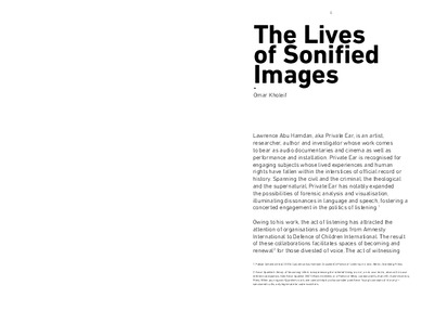 Lawrence Abu Hamdan: The Lives of Sonified Images