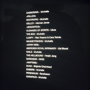Track listing for Pulsatile, Montez Press Radio broadcast, 24 September 2025