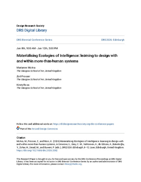 Materialising Ecologies of Intelligences: learning to design with and within more-than-human systems