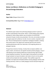 Detour and Return: Reflections on Portable Pedagogy in Art and Design Education