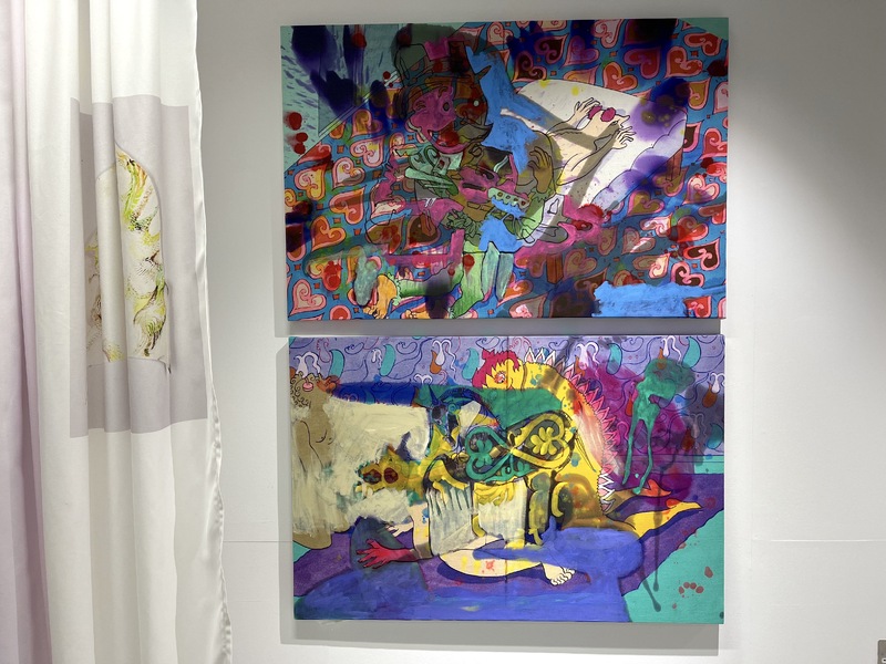 Exquisite Imaginary Cure exhibition view with works by Zoë Mendelson, John Walter