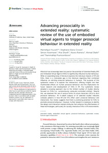 Advancing Prosociality in Extended Reality: Systematic Review of the Use of Embodied Virtual Agents to Trigger Prosocial Behaviour in Extended Reality