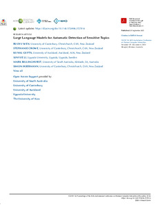 Large language models for automatic detection of sensitive topics