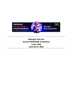 Co-designing Extended Reality systems to strengthen therapeutic alliance in rehabilitation practices, in Abstracts from the Annual XR4REHAB Conference Lecco, Italy June 26–27, 2025