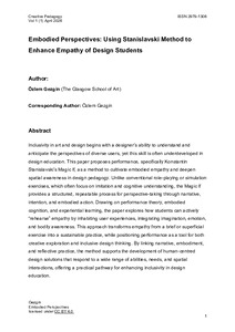 Embodied Perspectives: Using Stanislavski Method to Enhance Empathy of Design Students