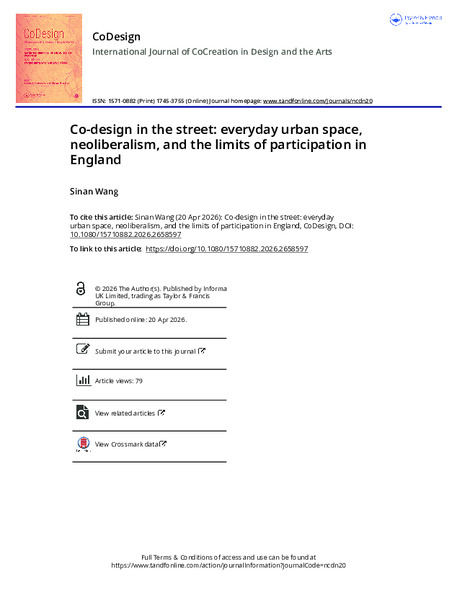 Co-design in the street: everyday urban space, neoliberalism, and the limits of participation in England