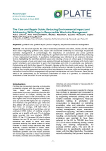 The Care and Repair Guide: Reducing Environmental Impact and Addressing Skills Gaps in Responsible Wardrobe Management
