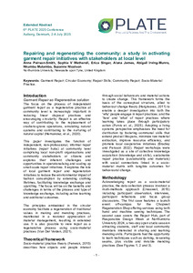 Repairing and regenerating the community: a study in activating garment repair initiatives with stakeholders at local level