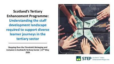 Understanding the staff development landscape required to support diverse learner journeys in Scotland’s tertiary education sector