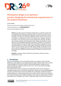 Participatory design as an epistemic practice: Designing for institutional responsiveness in the Scottish Parliament