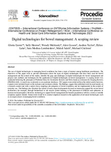 Digital technologies for bowel management: A scoping review