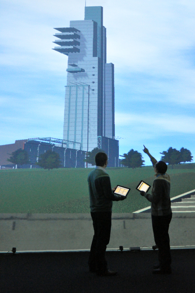 Photograph of researchers using the Empire Semantic Annotation tool