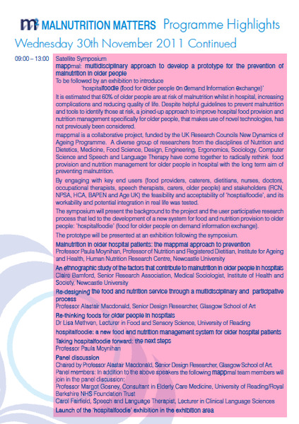 Redesigning the food and nutrition service through a multidisciplinary and participative process
