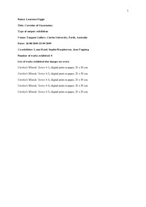 Corridor of Uncertainty - Documentation of works