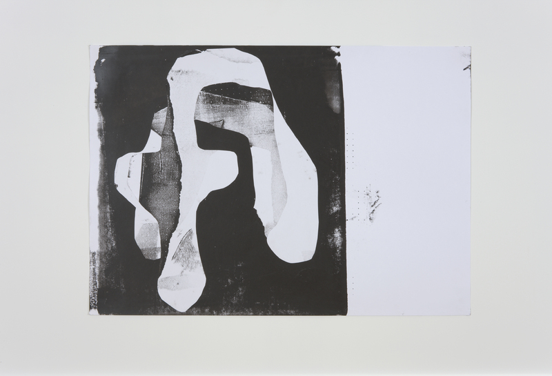 Inarticulate, 2009, Collaged Screen print on paper, 85 x 59cm