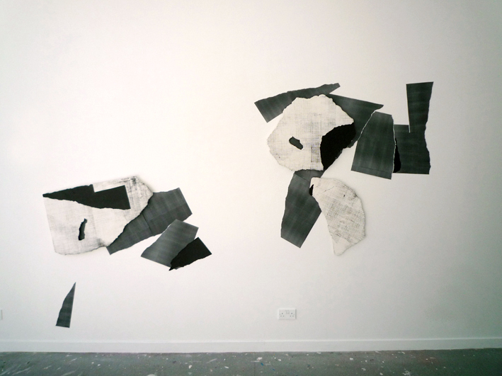 Untitled, 2010, screen print, plaster, photocopies, dimensions variable