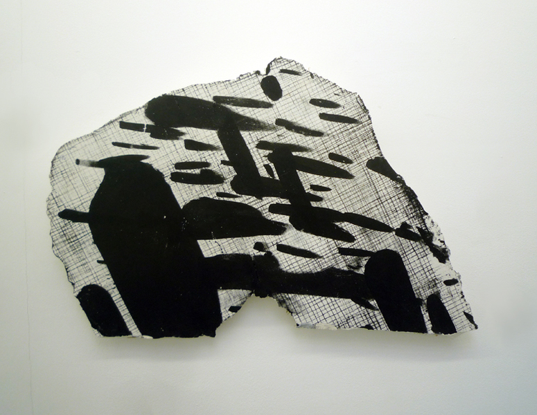 The shape of the Thought I am After, 2010, Screen print on plaster,          75 x 47 cm  