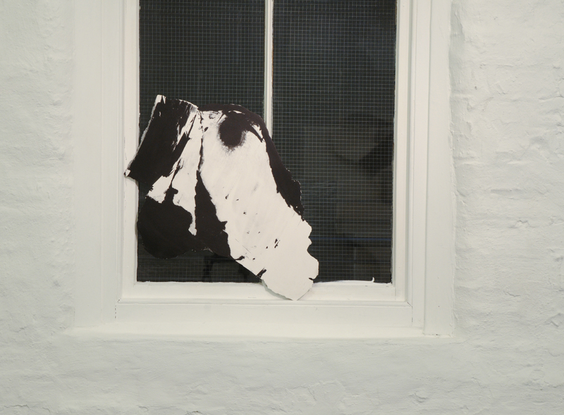 A mark, 2009, plaster, screen print, 67 cm x 69 cm