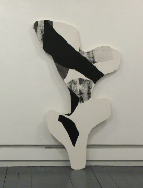 I want not to speak, 2009, plaster, screen print, 120 cm x 190 cm