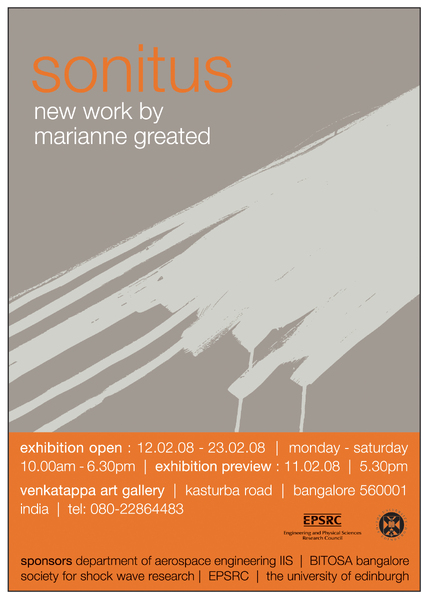 Flyer for related exhibition, Sonitus, India 2008