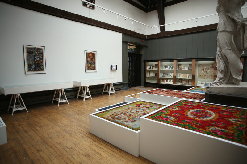 Interwoven Connections: The Stoddard Templeton Design Studio and Design Library, 1843-2005 (installation view)  Mackintosh Museum, The Glasgow School of Art, 9 Nov 2013 – 11 Jan 2014. Photo Janet Wilson