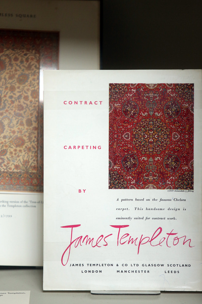 Contract Carpeting by James Templeton, featuring Annandale Design, James Templeton & Co, c1950, Museum of Carpet, Kidderminster, UKTB/TEM/2  Mackintosh Museum, The Glasgow School of Art, 9 Nov 2013 – 11 Jan 2014. Photo Janet Wilson