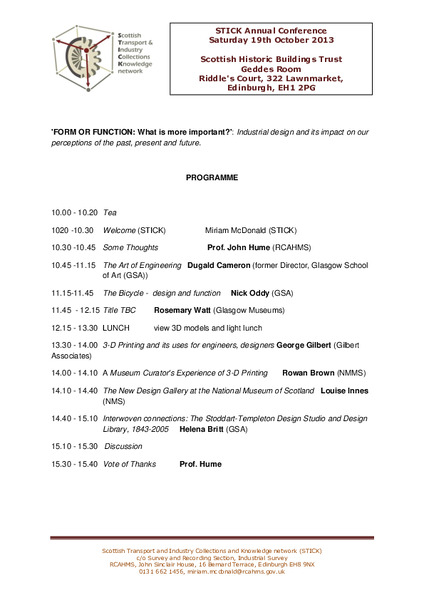 STICK Conference Draft Programme