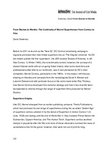 'From Stories to Worlds: The Continuity of Marvel Superheroes from Comics to Cinema'