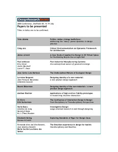 Schedule of Papers
