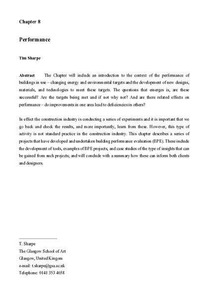 Building performance evaluation