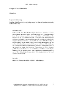 Leading with difference: the particular case of learning and teaching leadership in the creative arts