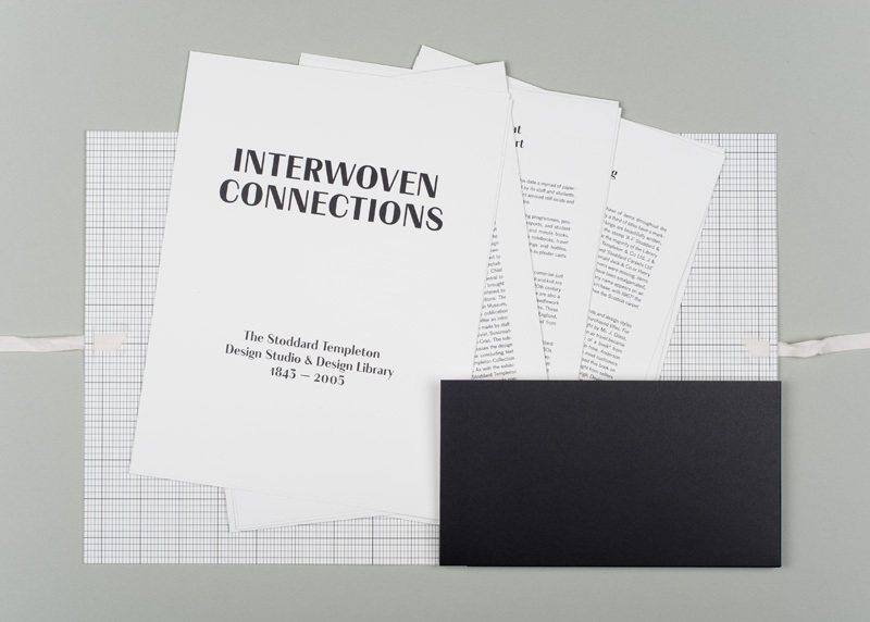 Interwoven Connections: The Stoddard Templeton Design Studio and Design Library, 1843-2005. Designed and photographed by Maeve Redmond.