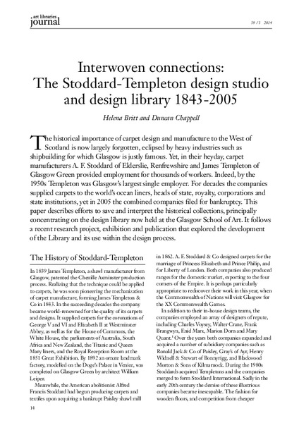 Interwoven connections: The Stoddard-Templeton design studio and design library 1843-2005