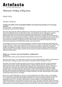 Conference Abstracts - 9th May 2014