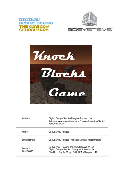 Haptic Knock Blocks Competition at TopCoder Open 2014