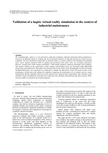 Validation of a haptic virtual reality simulation in the context of industrial maintenance