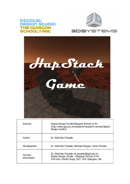 HapStack Game (formerly Knock Blocks Game) at the Consumer Electronic Show (CES2015) in Las Vegas.